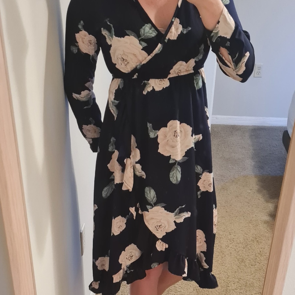Blue Dress with Flowers